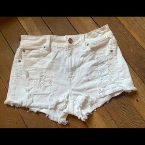 American Eagle White High Rise Shortie Shorts